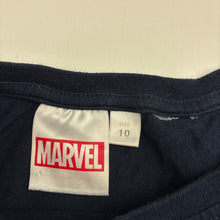 Load image into Gallery viewer, Boys Marvel, superhero navy cotton t-shirt, GUC, size 10,
