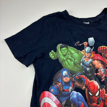 Load image into Gallery viewer, Boys Marvel, superhero navy cotton t-shirt, GUC, size 10,