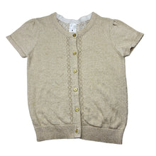Load image into Gallery viewer, Girls Target, knitted cotton / gold metallic short sleeve top, EUC, size 6,