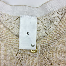 Load image into Gallery viewer, Girls Target, knitted cotton / gold metallic short sleeve top, EUC, size 6,