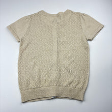 Load image into Gallery viewer, Girls Target, knitted cotton / gold metallic short sleeve top, EUC, size 6,