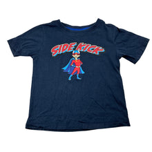 Load image into Gallery viewer, Unisex Anko, navy cotton pyjama t-shirt, superhero, EUC, size 4,