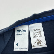 Load image into Gallery viewer, Unisex Anko, navy cotton pyjama t-shirt, superhero, EUC, size 4,