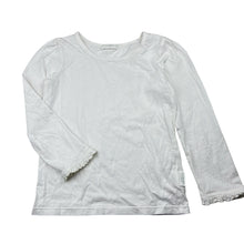 Load image into Gallery viewer, Girls purebaby, white organic cotton long-sleeve t-shirt / top, GUC, size 5,