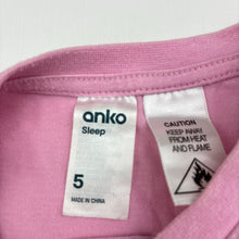 Load image into Gallery viewer, Girls Anko, pink pyjama t-shirt / top, FUC, size 5,