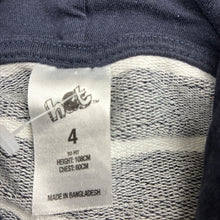 Load image into Gallery viewer, Unisex H&amp;T, navy &amp; white stripe hooded long-sleeve top, EUC, size 4,