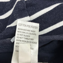 Load image into Gallery viewer, Unisex H&amp;T, navy &amp; white stripe hooded long-sleeve top, EUC, size 4,