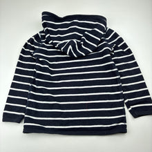 Load image into Gallery viewer, Unisex H&amp;T, navy &amp; white stripe hooded long-sleeve top, EUC, size 4,