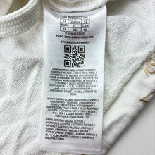 Load image into Gallery viewer, Girls Guess, white &amp; gold cotton hoodie sweater, EUC, size 12,