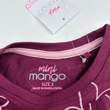 Load image into Gallery viewer, Girls Mango, cotton long sleeve t-shirt, flowers, NEW, size 3,