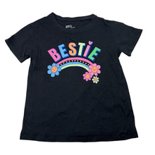 Load image into Gallery viewer, Girls Anko, black cotton t-shirt, bestie, EUC, size 7,