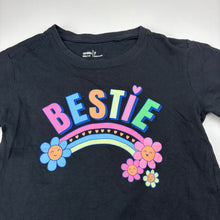 Load image into Gallery viewer, Girls Anko, black cotton t-shirt, bestie, EUC, size 7,