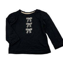 Load image into Gallery viewer, Girls Mango, black cotton long sleeve t-shirt, GUC, size 3,