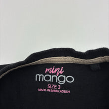 Load image into Gallery viewer, Girls Mango, black cotton long sleeve t-shirt, GUC, size 3,