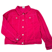 Load image into Gallery viewer, Girls Ladybird, pink corduroy cotton jacket, poppers, GUC, size 8,