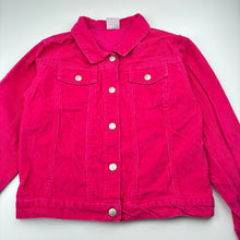 Load image into Gallery viewer, Girls Ladybird, pink corduroy cotton jacket, poppers, GUC, size 8,