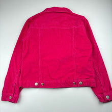 Load image into Gallery viewer, Girls Ladybird, pink corduroy cotton jacket, poppers, GUC, size 8,