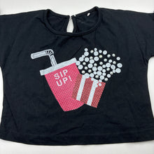 Load image into Gallery viewer, Girls Zudio, black cotton top, FUC, size 3-4,