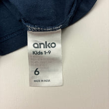 Load image into Gallery viewer, Girls Anko, navy cotton long sleeve t-shirt, GUC, size 6,
