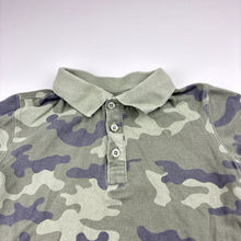 Load image into Gallery viewer, Boys Cotton On, khaki camo print cotton polo shirt, top, FUC, size 5,