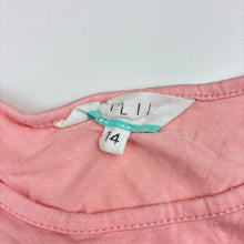 Load image into Gallery viewer, Girls Tilii, pink tie front t-shirt / top, EUC, size 14,