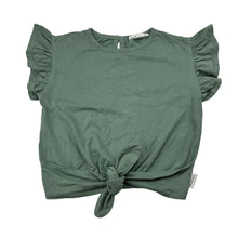 Load image into Gallery viewer, Girls Country Road, khaki cotton tie front top, EUC, size 5,