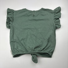 Load image into Gallery viewer, Girls Country Road, khaki cotton tie front top, EUC, size 5,