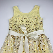 Load image into Gallery viewer, Girls Origami, lined tulle &amp; sequin party dress, GUC, size 4, L: 64cm