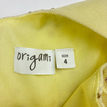 Load image into Gallery viewer, Girls Origami, lined tulle &amp; sequin party dress, GUC, size 4, L: 64cm