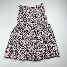 Load image into Gallery viewer, Girls KID, pink &amp; black cotton casual dress, GUC, size 3, L: 48cm