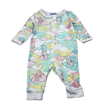 Load image into Gallery viewer, Girls Care Bears, cotton zip romper, GUC, size 000,
