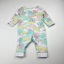 Load image into Gallery viewer, Girls Care Bears, cotton zip romper, GUC, size 000,