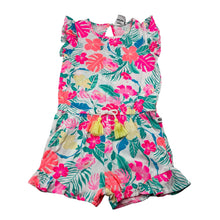 Load image into Gallery viewer, Girls Piping Hot, colourful floral cotton playsuit, GUC, size 3,
