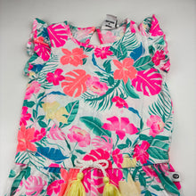 Load image into Gallery viewer, Girls Piping Hot, colourful floral cotton playsuit, GUC, size 3,