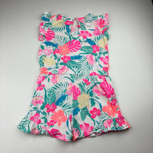 Load image into Gallery viewer, Girls Piping Hot, colourful floral cotton playsuit, GUC, size 3,