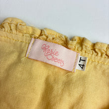 Load image into Gallery viewer, Girls Rosie Cheeks, yellow linen blend sleeveless dress, GUC, size 4, L: 55cm