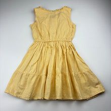 Load image into Gallery viewer, Girls Rosie Cheeks, yellow linen blend sleeveless dress, GUC, size 4, L: 55cm