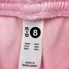 Load image into Gallery viewer, Girls KID, pink fleece lined track pants elasticated, EUC, size 8,