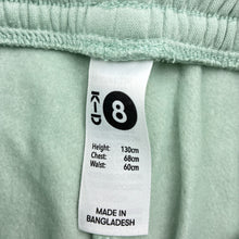 Load image into Gallery viewer, Girls KID, green fleece lined track pants elasticated, EUC, size 8,