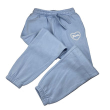 Load image into Gallery viewer, Girls KID, blue fleece lined track pants elasticated, EUC, size 8,