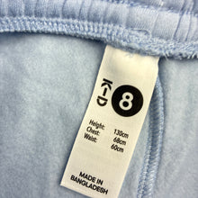 Load image into Gallery viewer, Girls KID, blue fleece lined track pants elasticated, EUC, size 8,