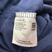 Load image into Gallery viewer, Boys Uniqlo, Minecraft navy cotton t-shirt / top, discolouration on back, FUC, size 9-10,