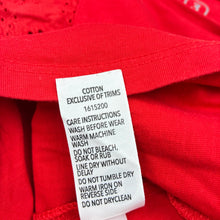 Load image into Gallery viewer, Girls KID, red broderie trim cotton top, FUC, size 3,