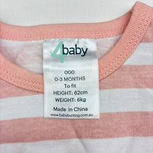Load image into Gallery viewer, Girls 4 Baby, pink &amp; white stripe cotton dress, EUC, size 000, L: 30cm