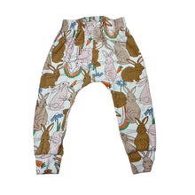 Load image into Gallery viewer, Unisex Target, ribbed stretchy pyjama pants / bottoms, rabbits, GUC, size 2,