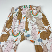 Load image into Gallery viewer, Unisex Target, ribbed stretchy pyjama pants / bottoms, rabbits, GUC, size 2,