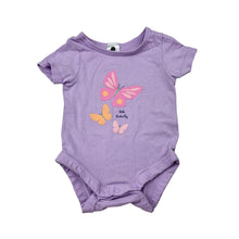 Load image into Gallery viewer, Girls Dymples, stretchy bodysuit / romper, butterflies, GUC, size 000,