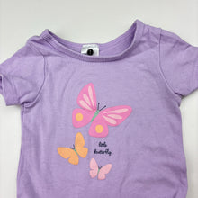 Load image into Gallery viewer, Girls Dymples, stretchy bodysuit / romper, butterflies, GUC, size 000,
