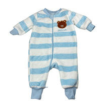 Load image into Gallery viewer, Unisex Dymples, soft fleece zip romper, EUC, size 000,