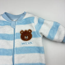 Load image into Gallery viewer, Unisex Dymples, soft fleece zip romper, EUC, size 000,